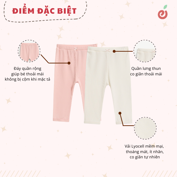 combo 2 quần bé gái sơ sinh Mamacheri