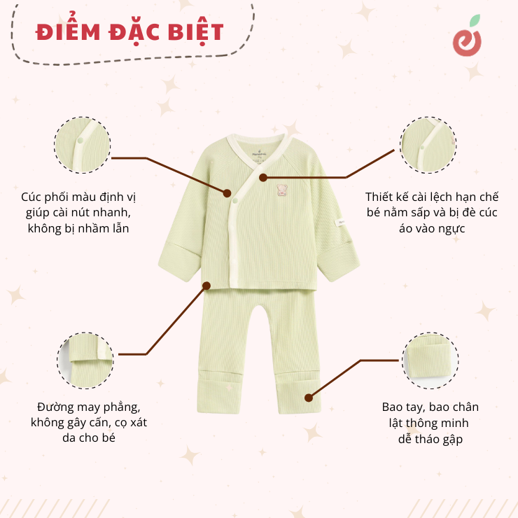 Bộ quần áo rời có bao tay bao chân lật