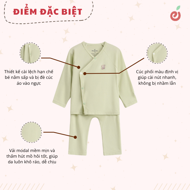 Bộ quần áo rời unisex thêu gấu, vải modal cao cấp
