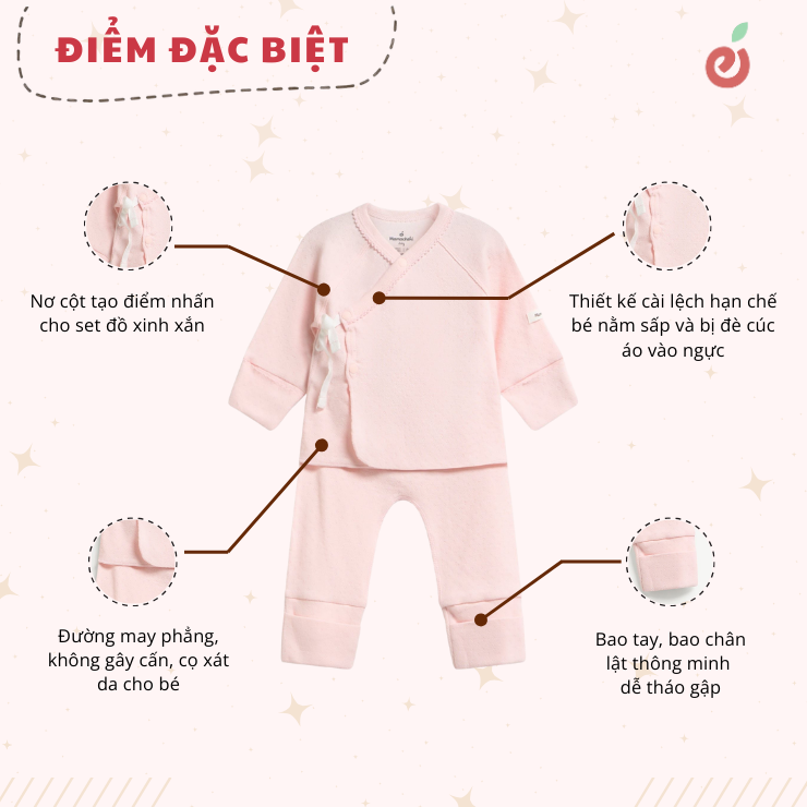 Bộ rời quần áo bé sơ sinh style kimono
