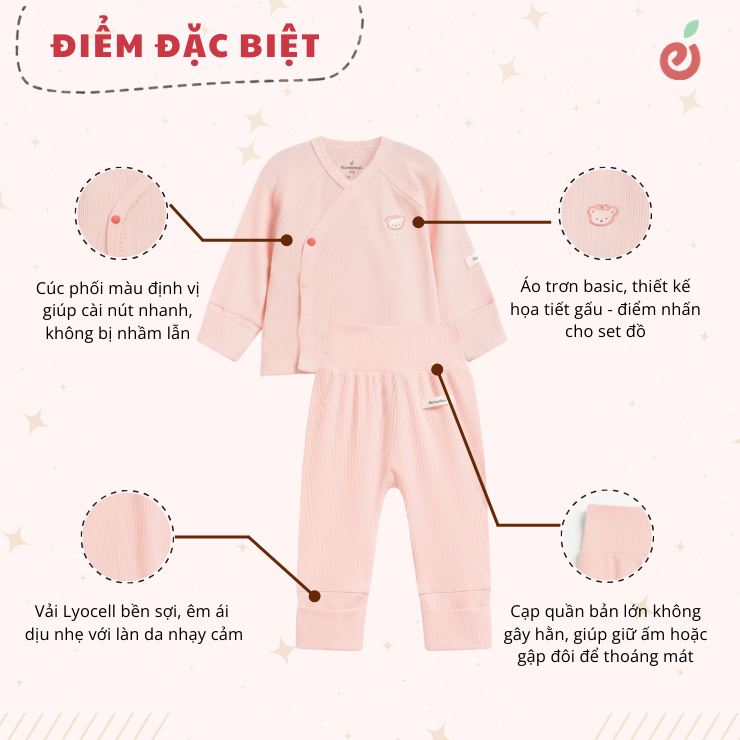 Bộ dài tay bé gái vải tăm bao tay bao chân lật Mamacheri