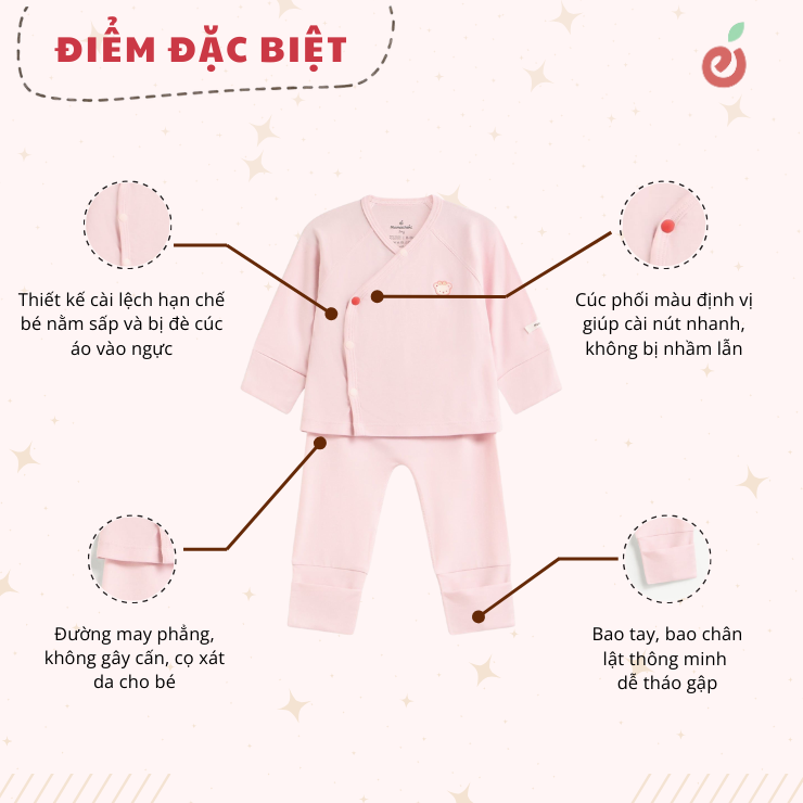 Bộ dài tay bé gái cúc phối màu có tất cao cấp