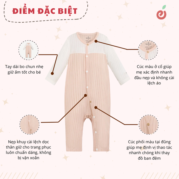 Bộ liền dài có tất dáng ôm cho bé trai lẫn bé gái họa tiết gấu kẻ ô