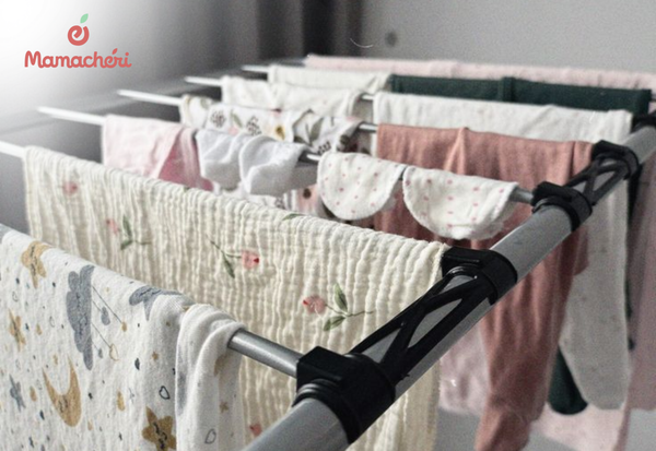 Môi trường phơi thoáng đãng hỗ trợ khăn sữa luôn thơm mát và sạch khuẩn.