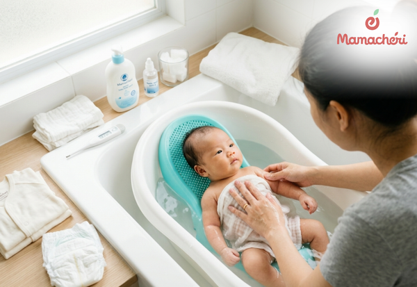 Đặt mọi vật dụng trong tầm với giúp mẹ luôn quan sát và bảo vệ bé an toàn.