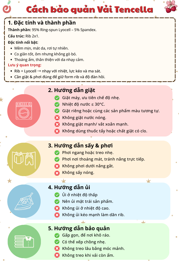 hướng dẫn bảo quản chất vải Tencella mamacheri