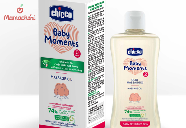 Dầu massage Chicco Baby Moments giúp dưỡng ẩm và thư giãn cho bé
