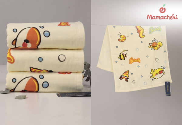 Khăn tắm cotton cao cấp Mollis với lớp vải sợi bông tơi xốp, dày dặn.