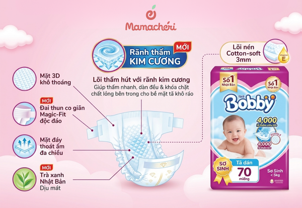 Bobby là người bạn đồng hành tin cậy với thiết kế thông minh dành riêng cho bé sơ sinh.