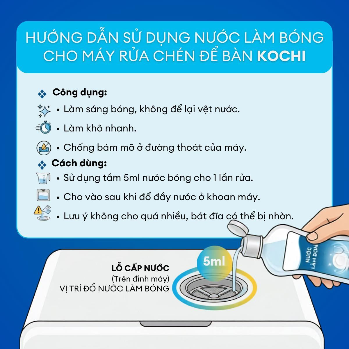 Nước làm bóng máy rửa chén là gì? Cách sử dụng đúng để bát đĩa sạch bóng, khô ráo