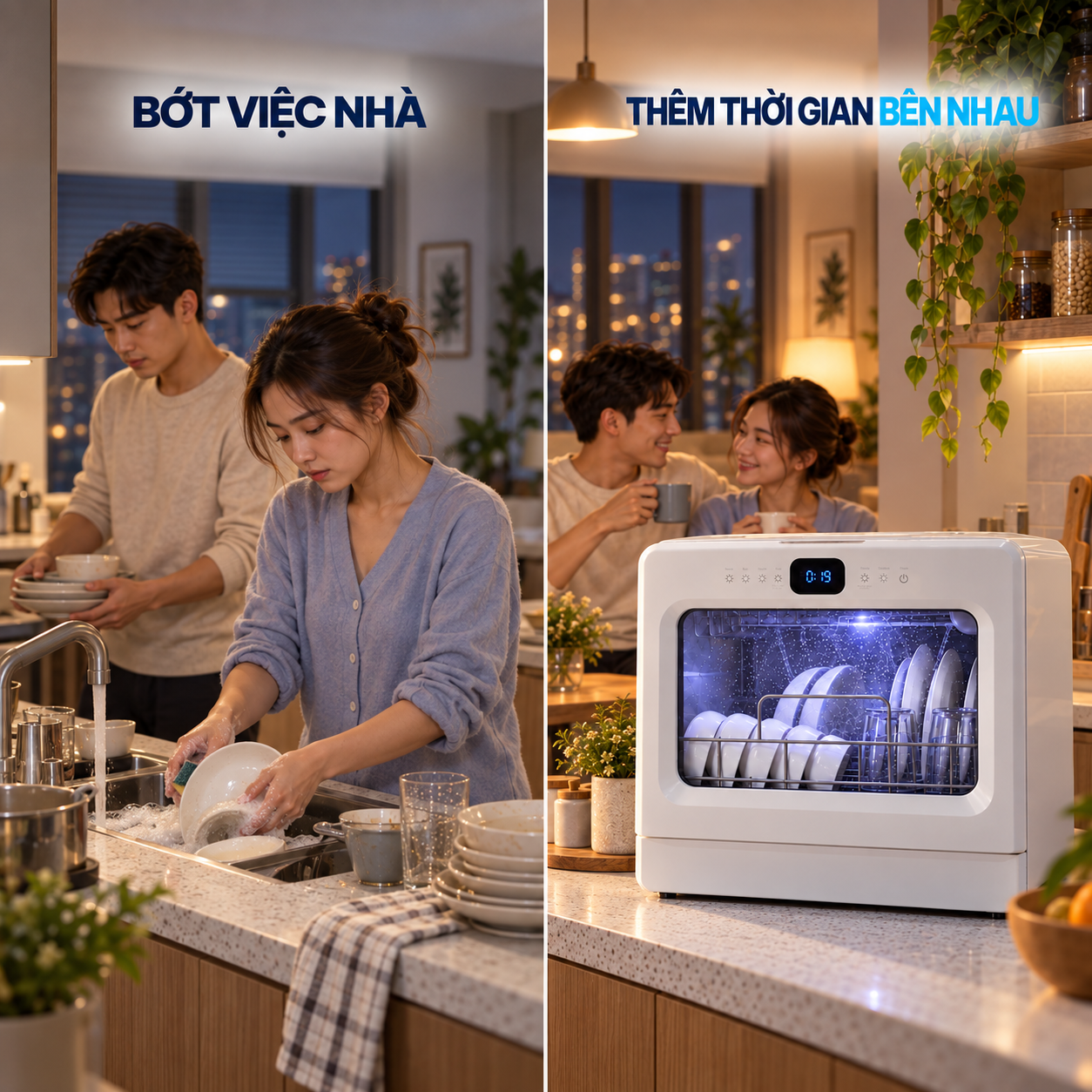 Nhà 2–4 người nên chọn máy rửa bát bao nhiêu bộ?