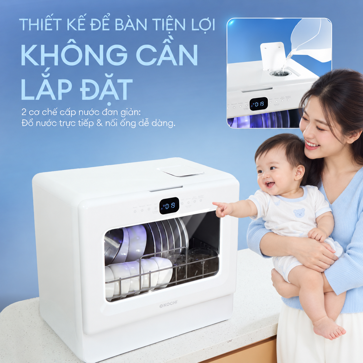 Máy rửa bình sữa cho căn bếp nhỏ – KOCHI C510 có phù hợp với gia đình ở chung cư?