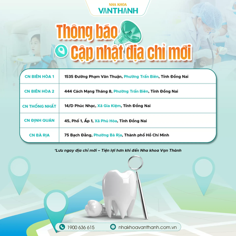 Cập Nhật Địa Chỉ Các Chi Nhánh Nha Khoa Vạn Thành Từ 01/07/2025