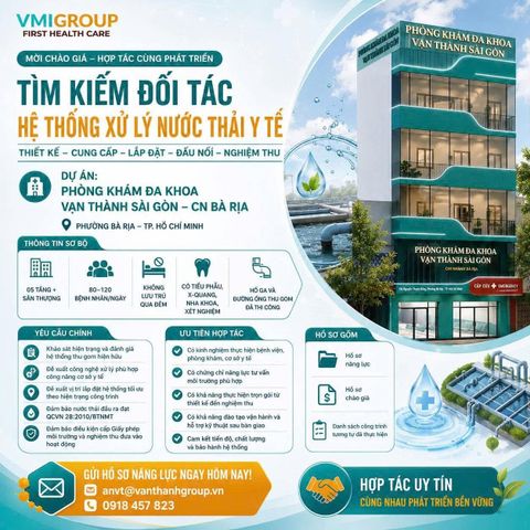 TÌM KIẾM ĐỐI TÁC HỆ THỐNG XỬ LÝ NƯỚC THẢI Y TẾ
