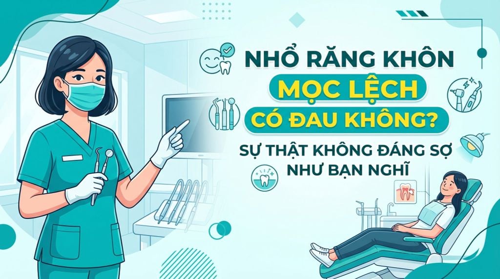 Nhổ răng khôn mọc lệch có đau không? Sự thật không đáng sợ như bạn nghĩ