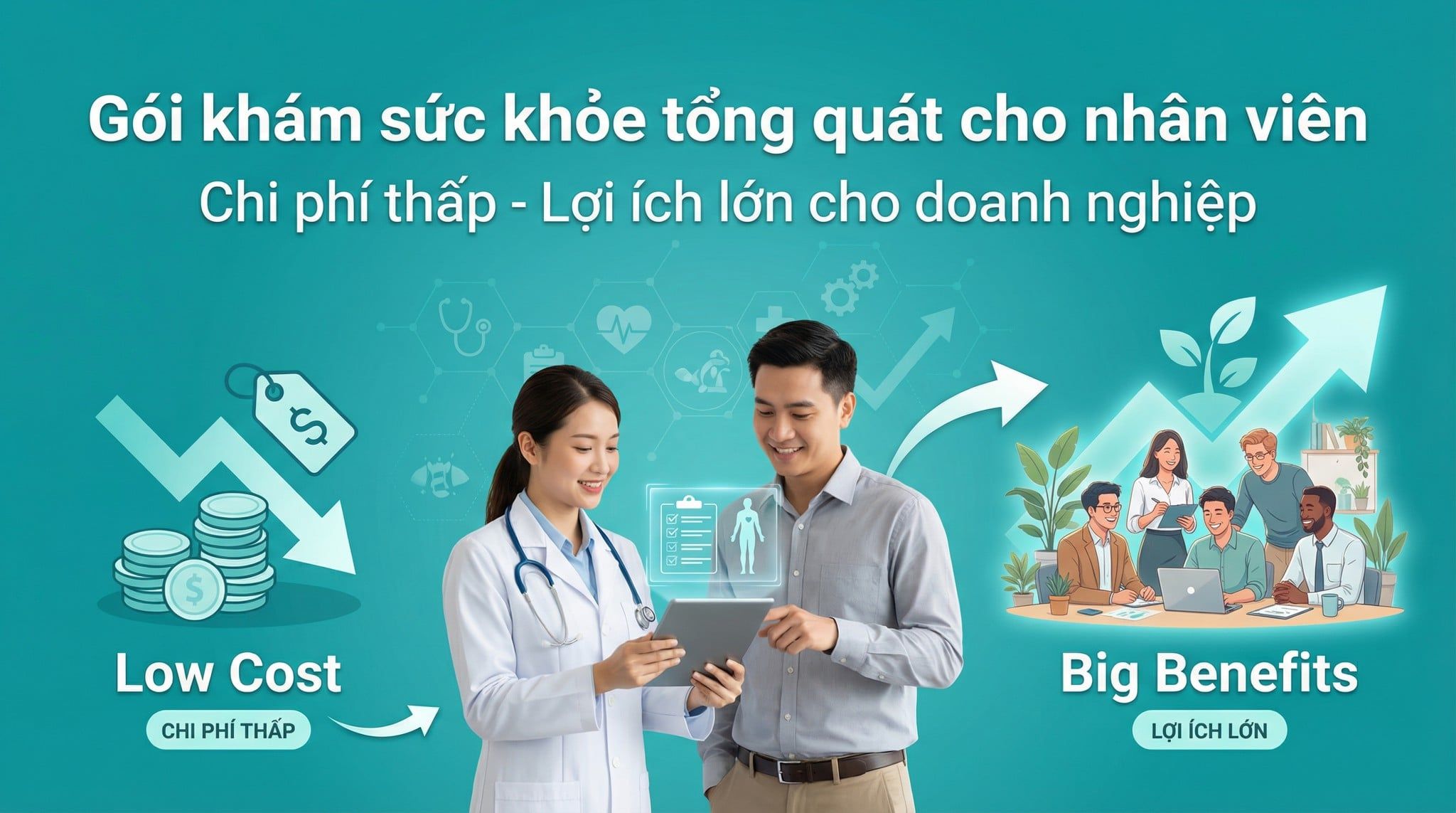 Gói khám sức khỏe cho nhân viên: Chi phí nhỏ - Lợi ích lớn cho doanh nghiệp