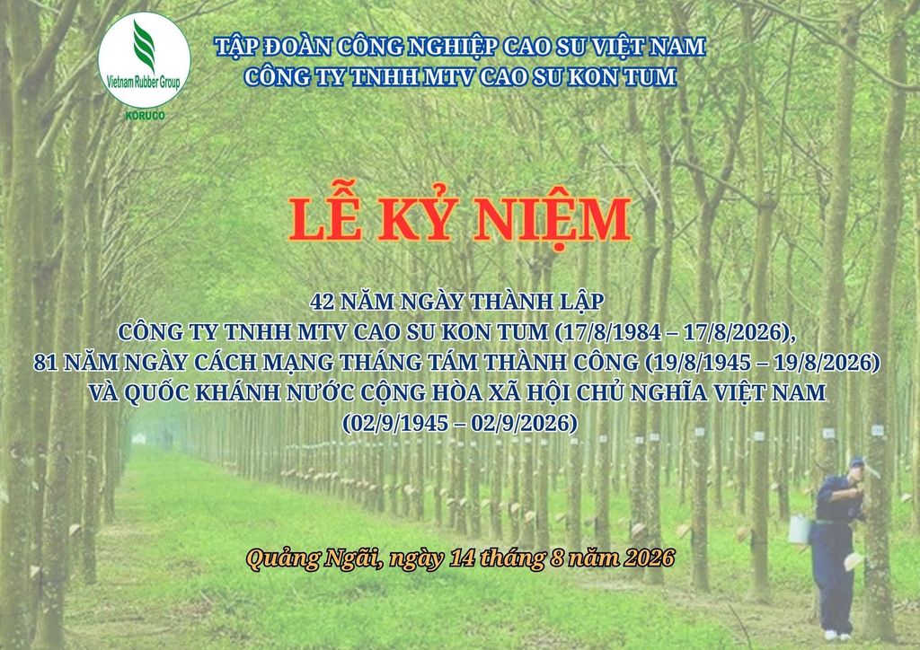 CÔNG TY TNHH MTV CAO SU KON TUM TỔ CHỨC TỌA ĐÀM KỶ NIỆM 42 NĂM NGÀY THÀNH LẬP CÔNG TY