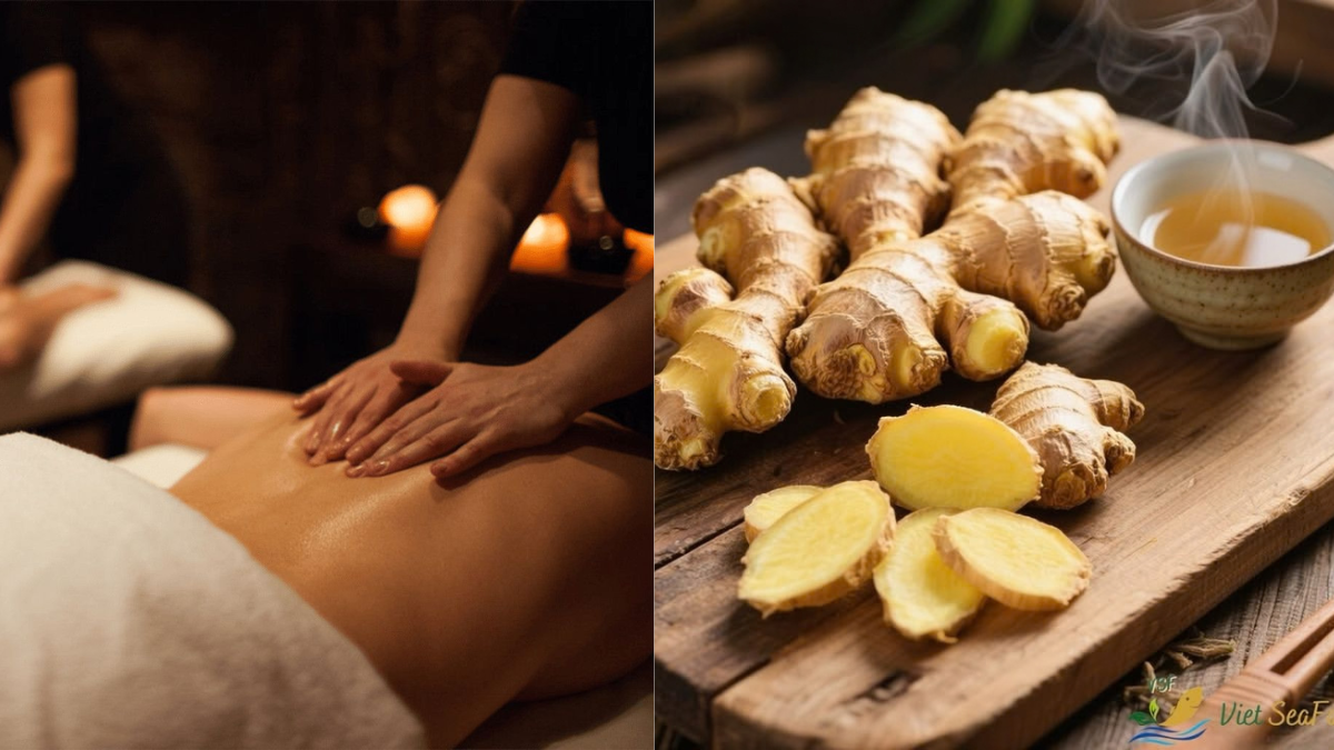 Dầu gừng massage: Làm ấm và lưu ý da nhạy cảm