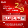 Thông báo lịch nghỉ lễ Quốc khánh 2026 của Maria Family
