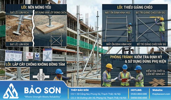 Những lỗi thường gặp khi lắp dựng giàn giáo và cách phòng tránh