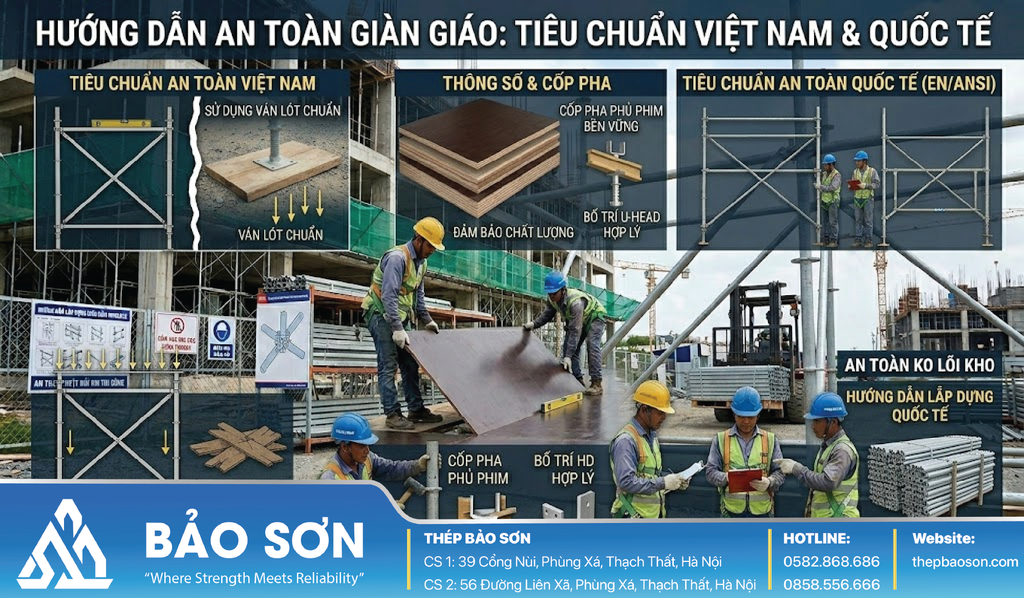 Tiêu chuẩn an toàn giàn giáo theo quy định Việt Nam và quốc tế
