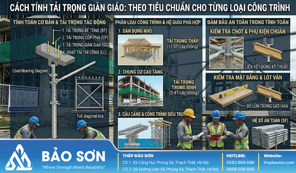Cách tính tải trọng giàn giáo đúng tiêu chuẩn cho từng loại công trình