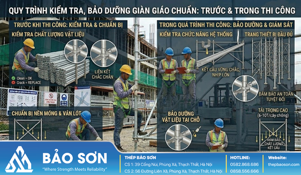 Quy trình kiểm tra giàn giáo trước và trong quá trình thi công