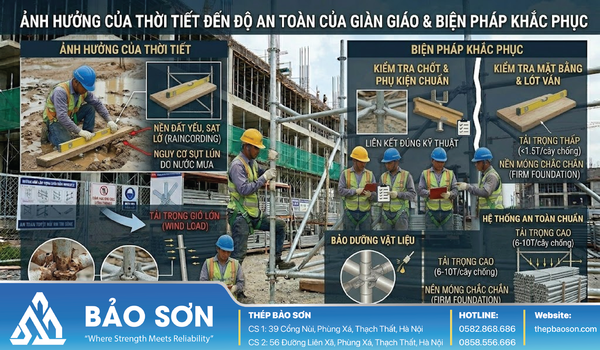Tác động của thời tiết đến an toàn giàn giáo & cách xử lý