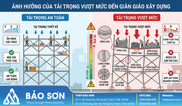 Quá tải ảnh hưởng thế nào đến độ an toàn của giàn giáo?