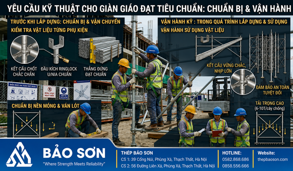 Giàn giáo đạt tiêu chuẩn cần đáp ứng những yêu cầu kỹ thuật nào?
