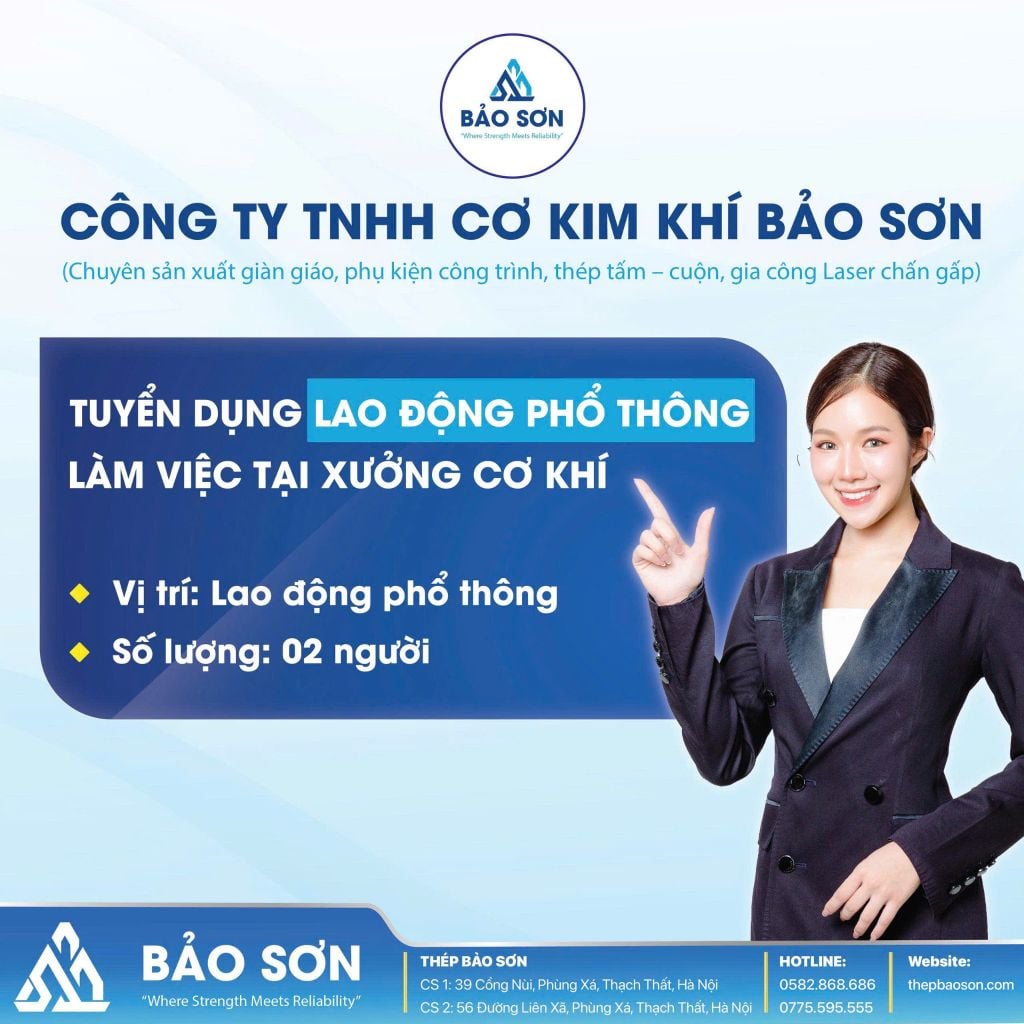 Tuyển dụng lao động phổ thông tháng 4/2026