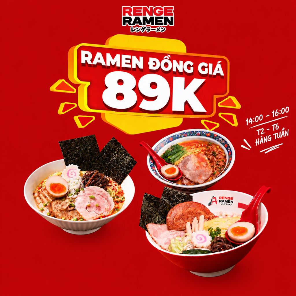 Tô Ramen 200K Chỉ Còn 89K Tại Renge Ramen – Có Thật Không?