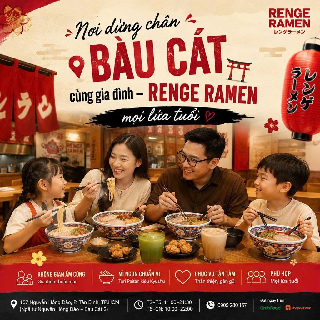 Nghỉ lễ Quốc khánh 2/9 đi đâu? Dừng chân tại Bàu Cát cùng Renge Ramen