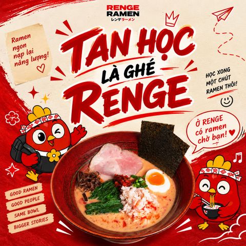 Sạc lại năng lượng trước giờ học thêm – Bữa ramen hoàn hảo tại Renge Ramen