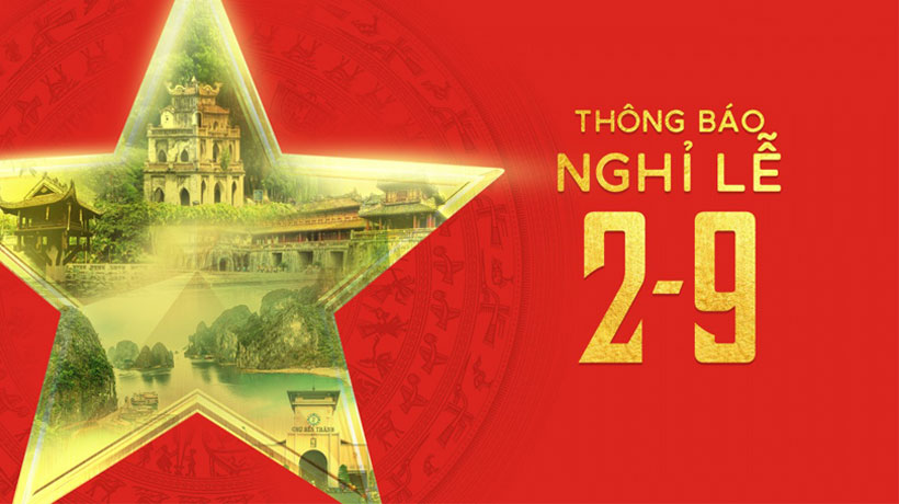 Thông báo lịch nghỉ lễ Quốc Khánh 02/09/2023