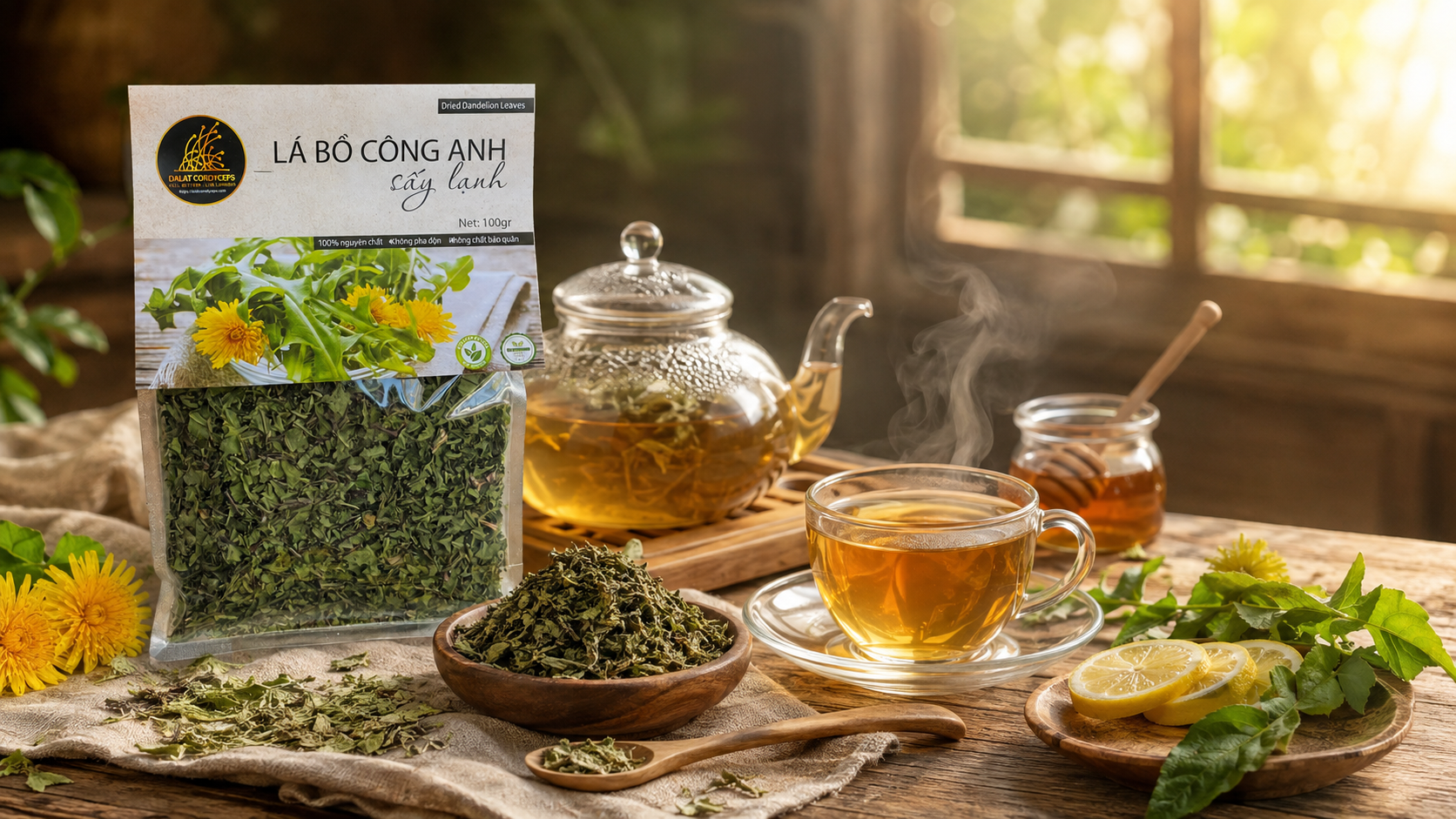🌿 **LÁ BỒ CÔNG ANH SẤY KHÔ, MỘT TÁCH TRÀ MỘC CHO NHỮNG NGÀY MUỐN SỐNG CHẬM**