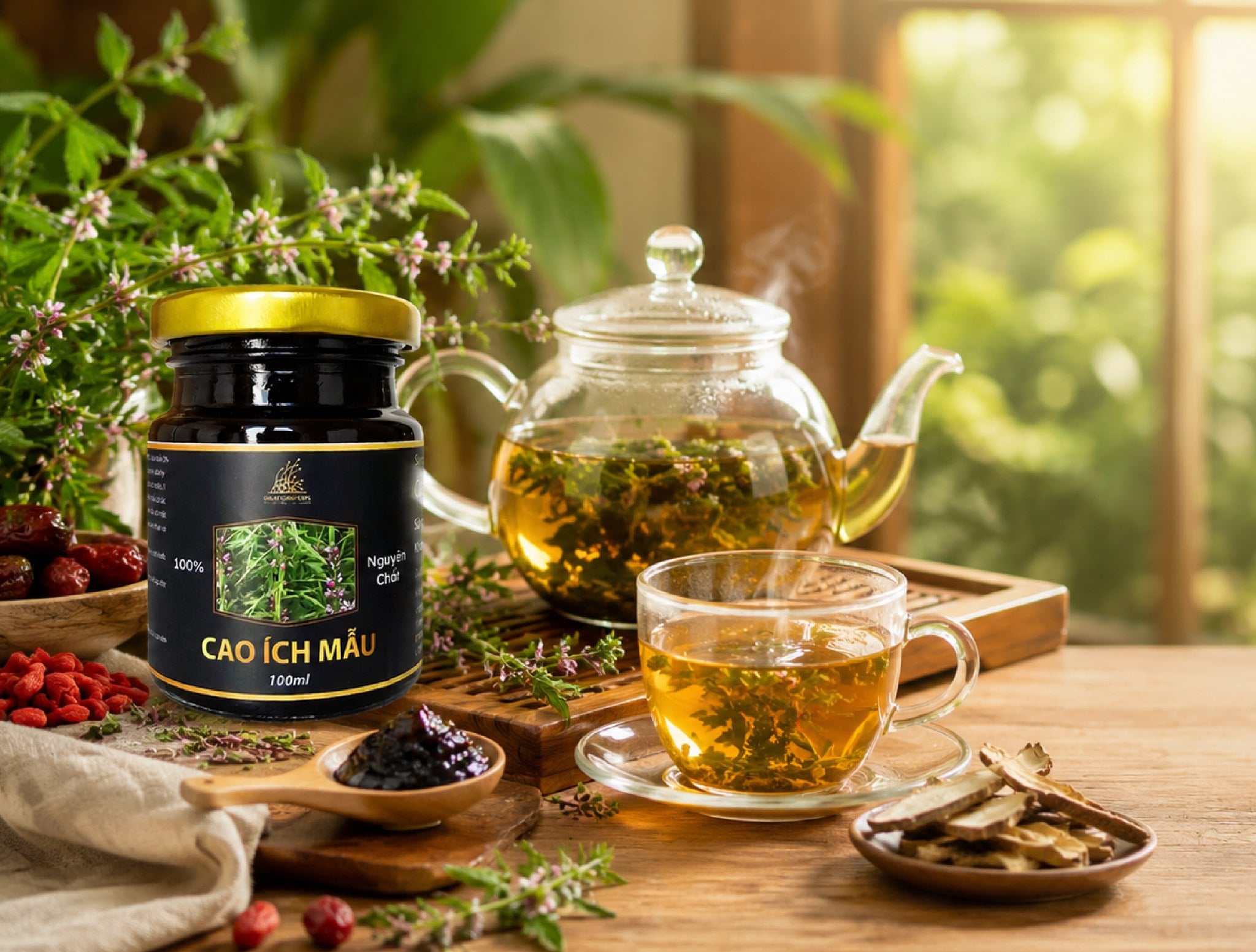 🌿 **CAO ÍCH MẪU - MỘT TÁCH THẢO MỘC, MỘT KHOẢNH KHẮC DÀNH CHO BẢN THÂN**
