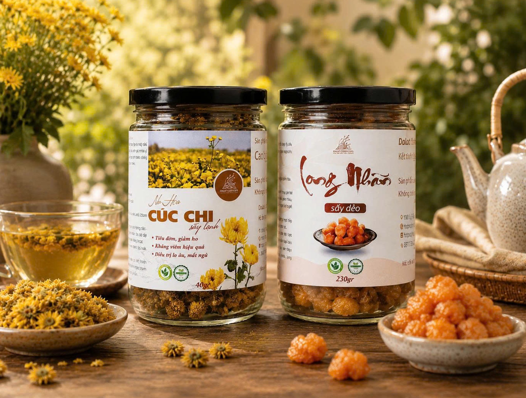 🌼 LONG NHÃN SẤY DẺO KẾT HỢP HOA CÚC CHI 🌼