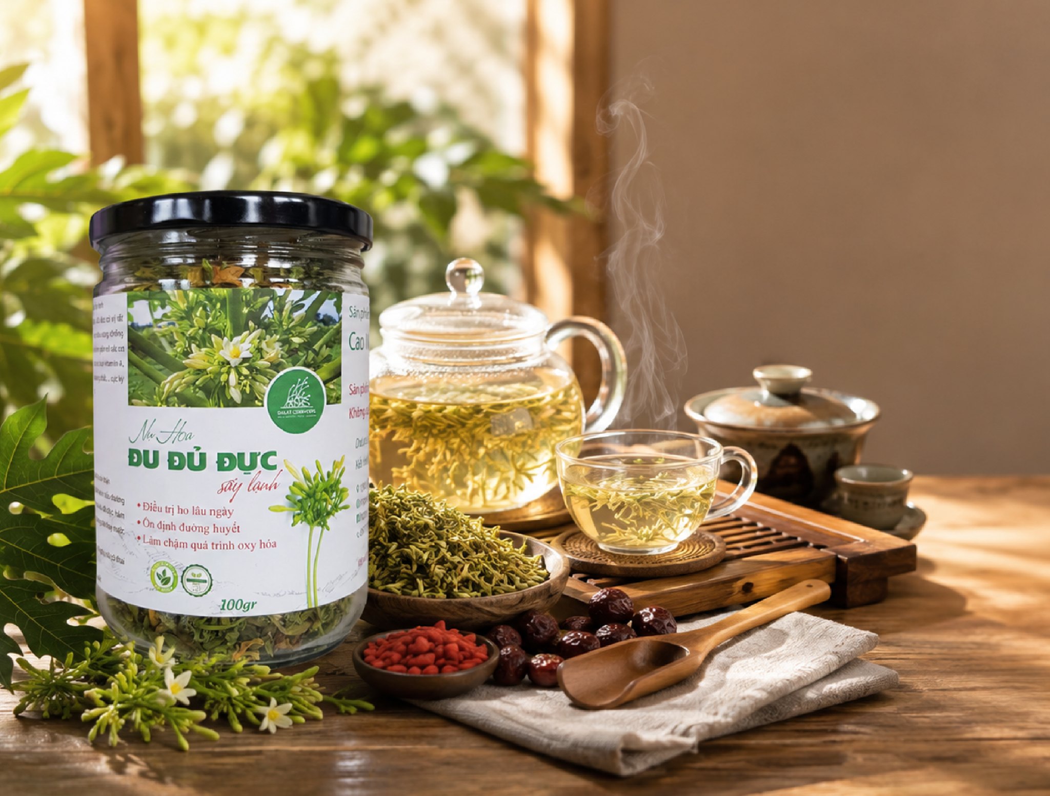 🌿 **NỤ HOA ĐU ĐỦ ĐỰC SẤY KHÔ - HƯƠNG VỊ MỘC MẠC CHO NHỮNG PHÚT GIÂY SỐNG CHẬM**