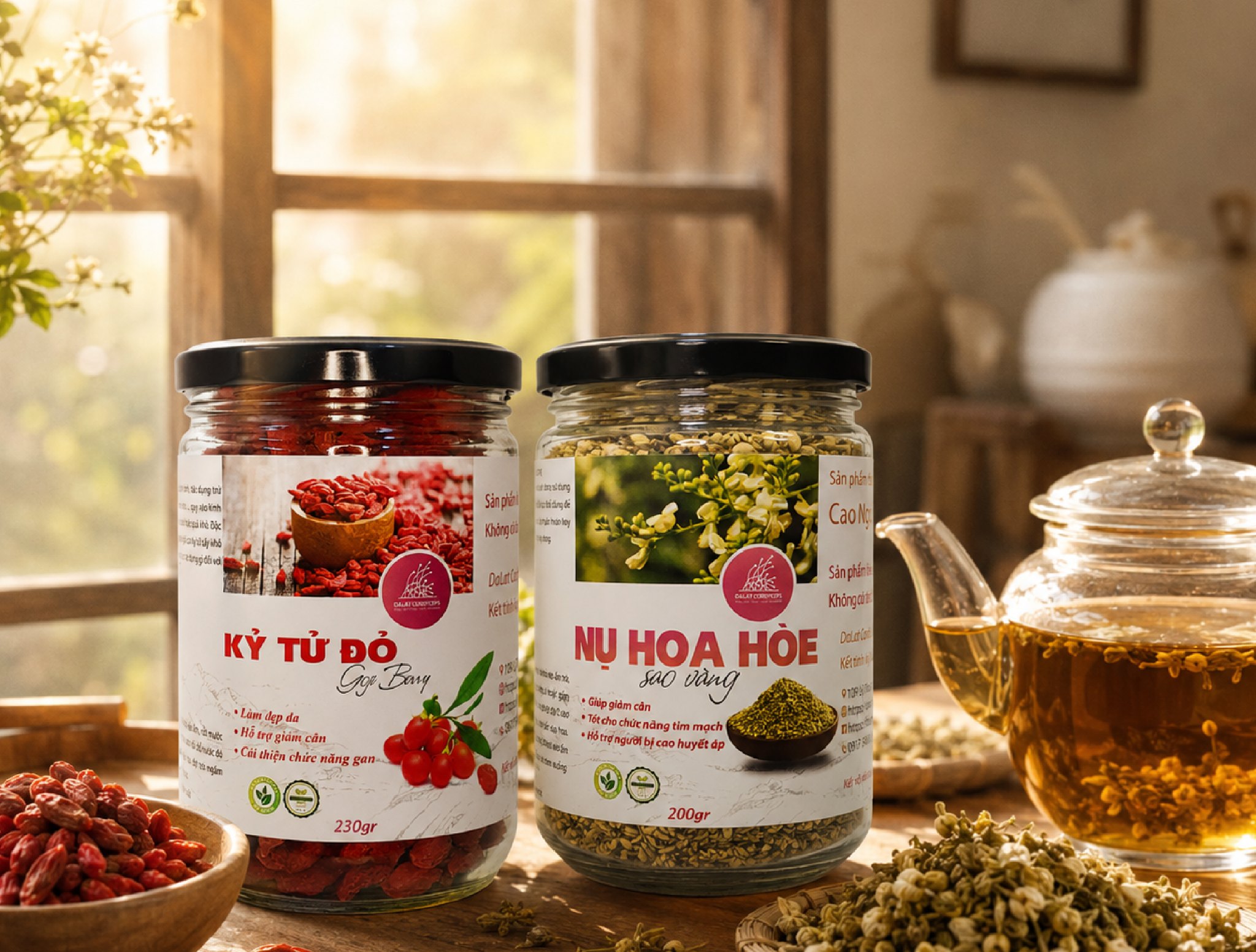 KỶ TỬ ĐỎ & NỤ HOA HÒE** 🍵🌼