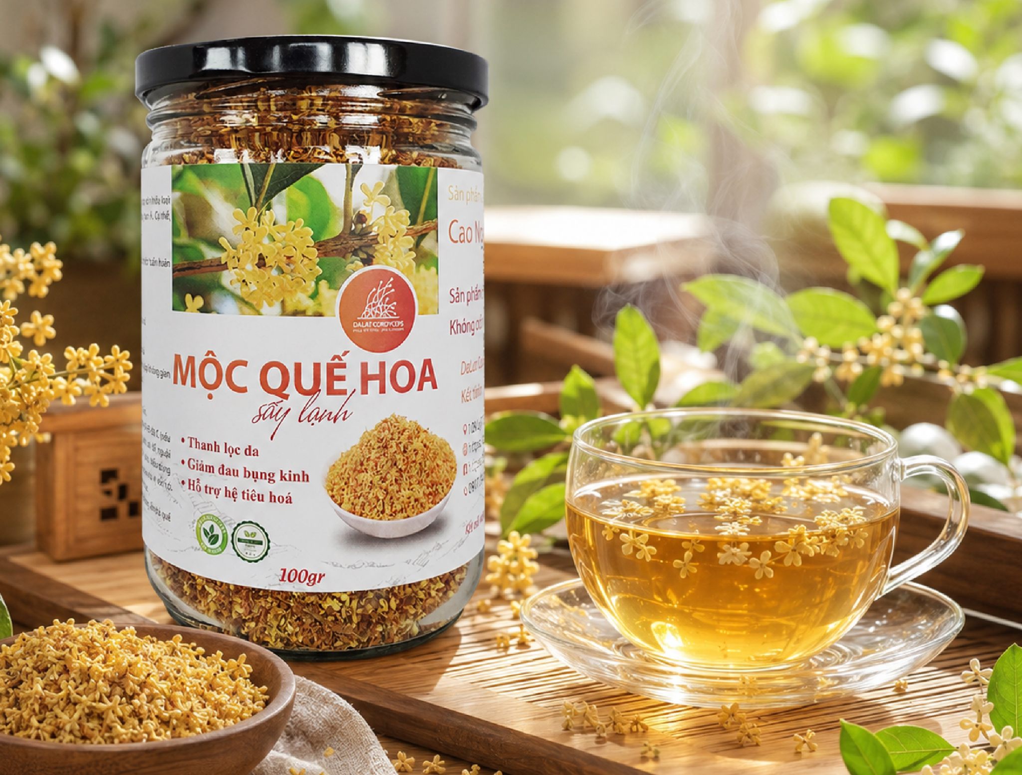 🌼 **TRÀ MỘC QUẾ HOA SẤY KHÔ - HƯƠNG THƠM TINH TẾ CHO NHỮNG PHÚT GIÂY THƯ THÁI**