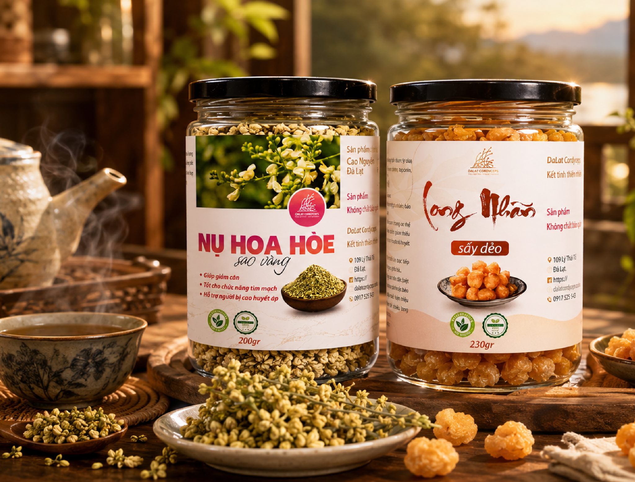 🌼 NỤ HOA HÒE & LONG NHÃN SẤY KHÔ 🌰