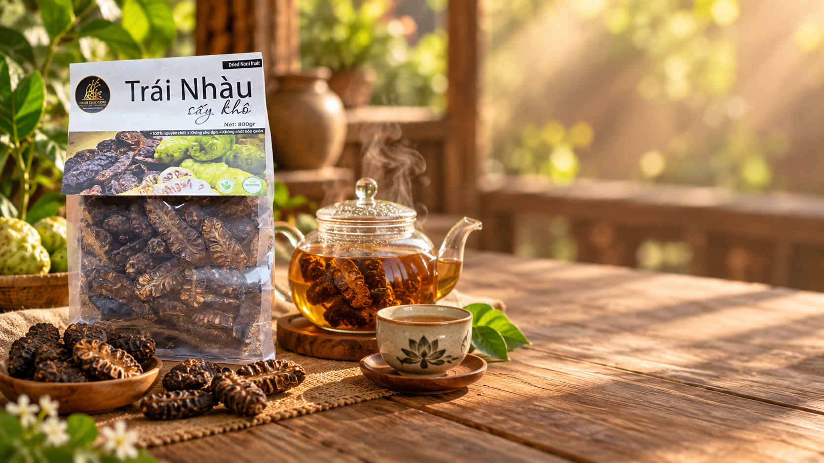 🌿 **TRÁI NHÀU SẤY KHÔ | VỊ MỘC MẠC TỪ THIÊN NHIÊN** 🌿