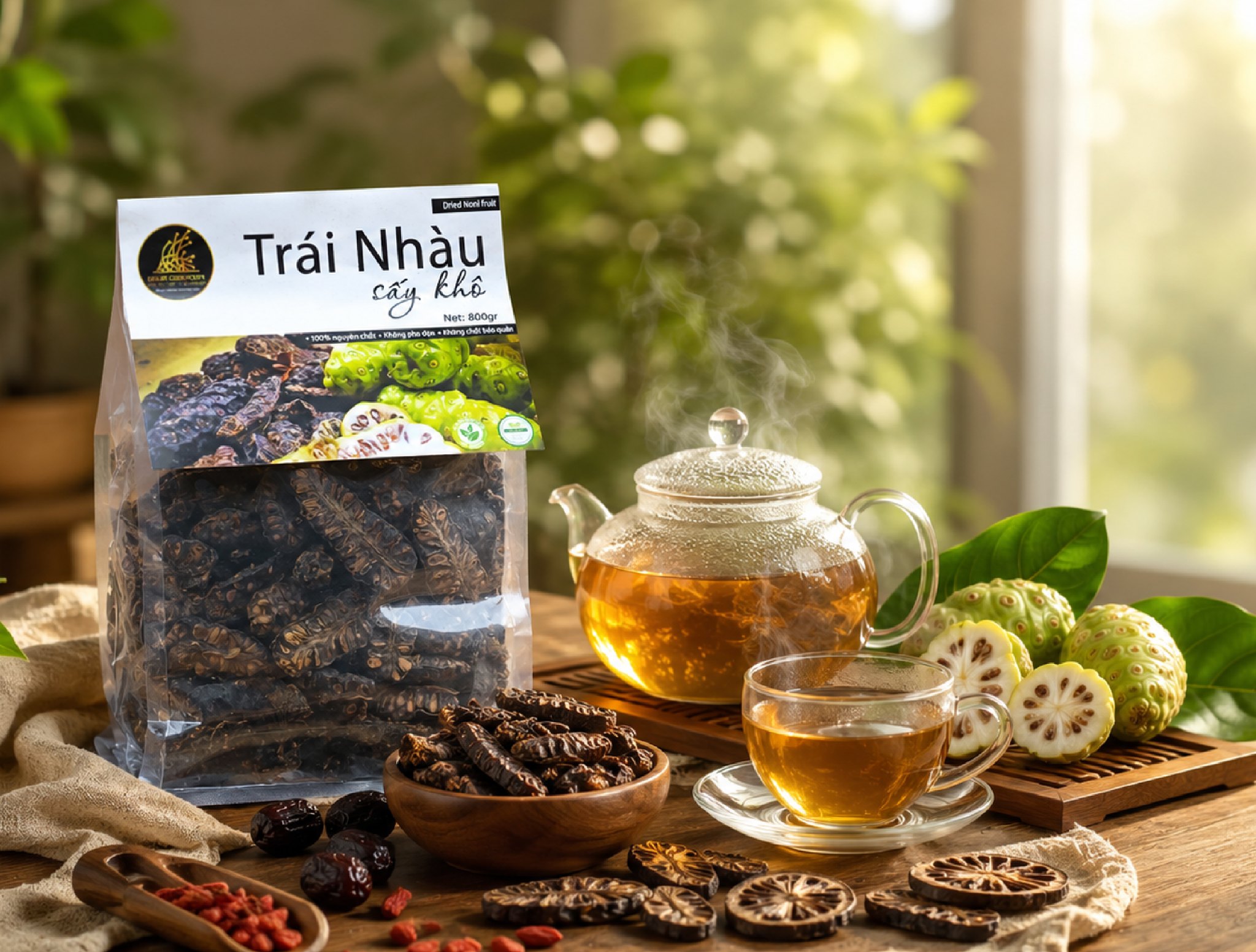 🌿 **TRÁI NHÀU SẤY KHÔ - HƯƠNG VỊ TỰ NHIÊN CHO NHỮNG KHOẢNH KHẮC BÌNH YÊN**