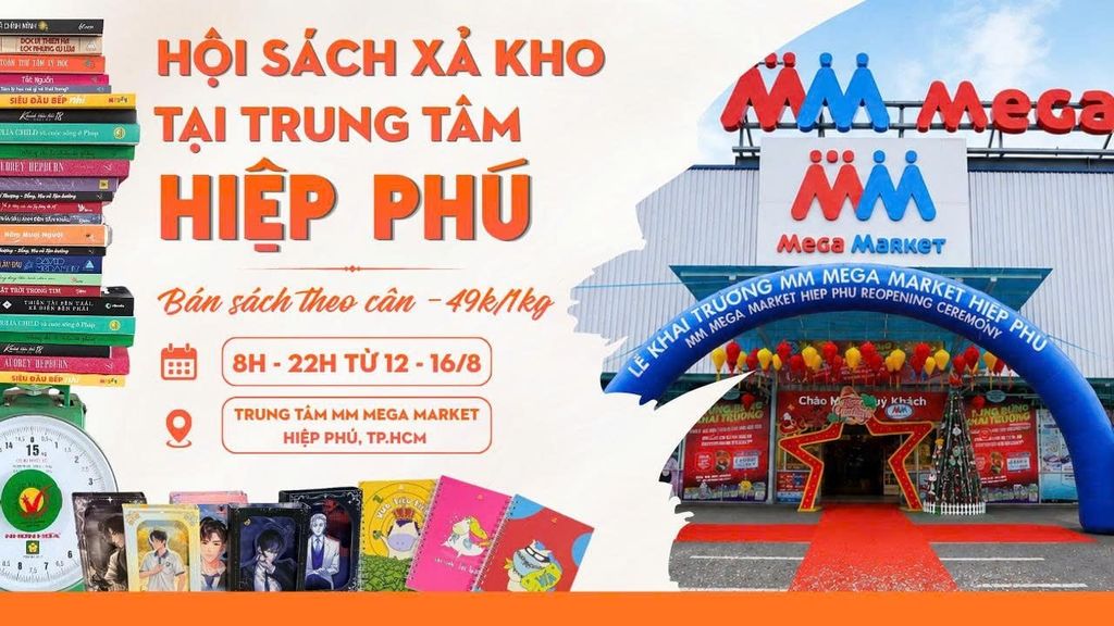 HỘI SÁCH XẢ KHO TẠI TRUNG TÂM HIỆP PHÚ  BÁN SÁCH THEO CÂN - 49K/1KG