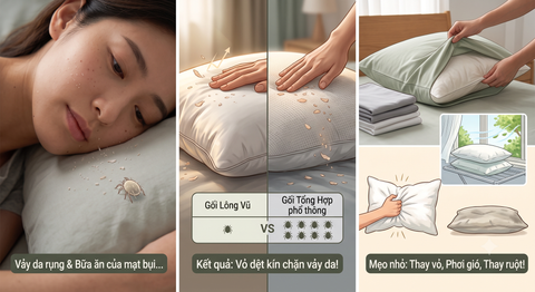 Ruột Gối Bông Có Sạch Hơn Ruột Lông Vũ Không? Câu Trả Lời Không Như Bạn Nghĩ