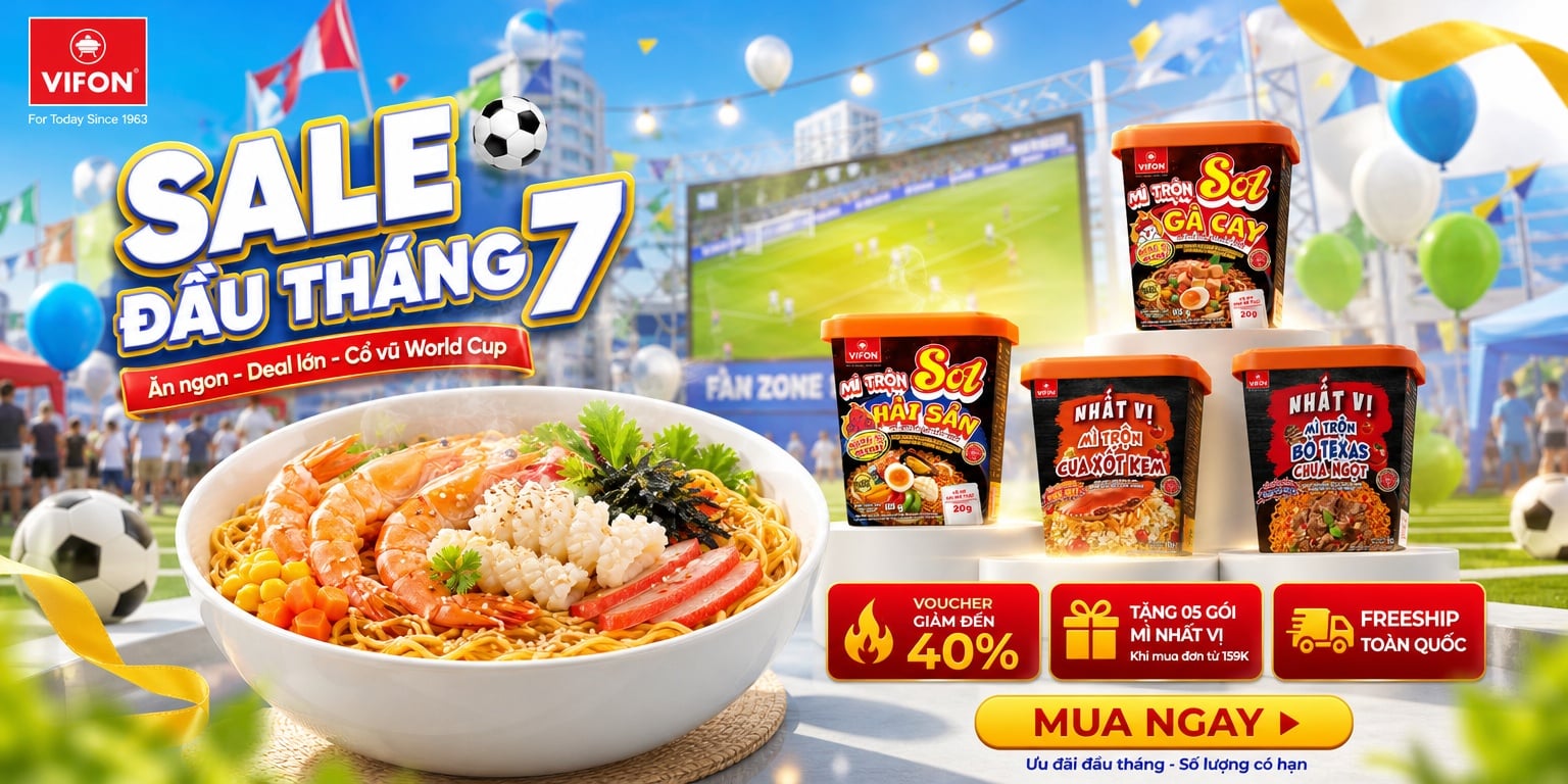 Ăn gì khi xem bóng đá khuya? Gợi ý mì trộn VIFON ngon, nhanh gọn chỉ 5 phút