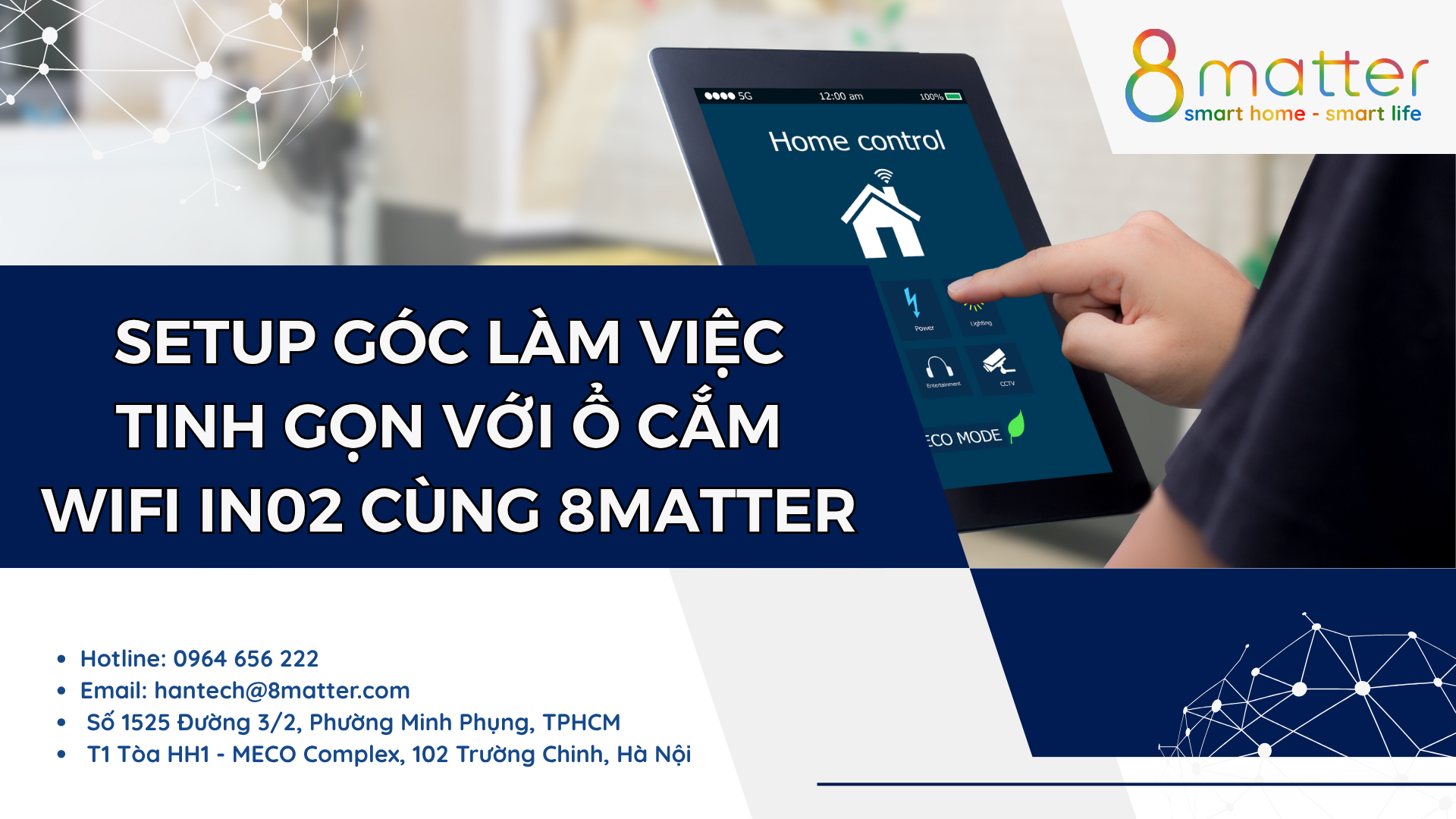 Setup góc làm việc tinh gọn với ổ cắm wifi Tuya IN02 cùng 8matter