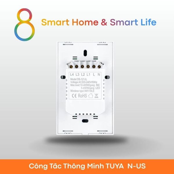 Công Tắc Thông Minh Wifi Tuya Smart Life - Nút Cảm Ứng - 8Matter - SmartHome