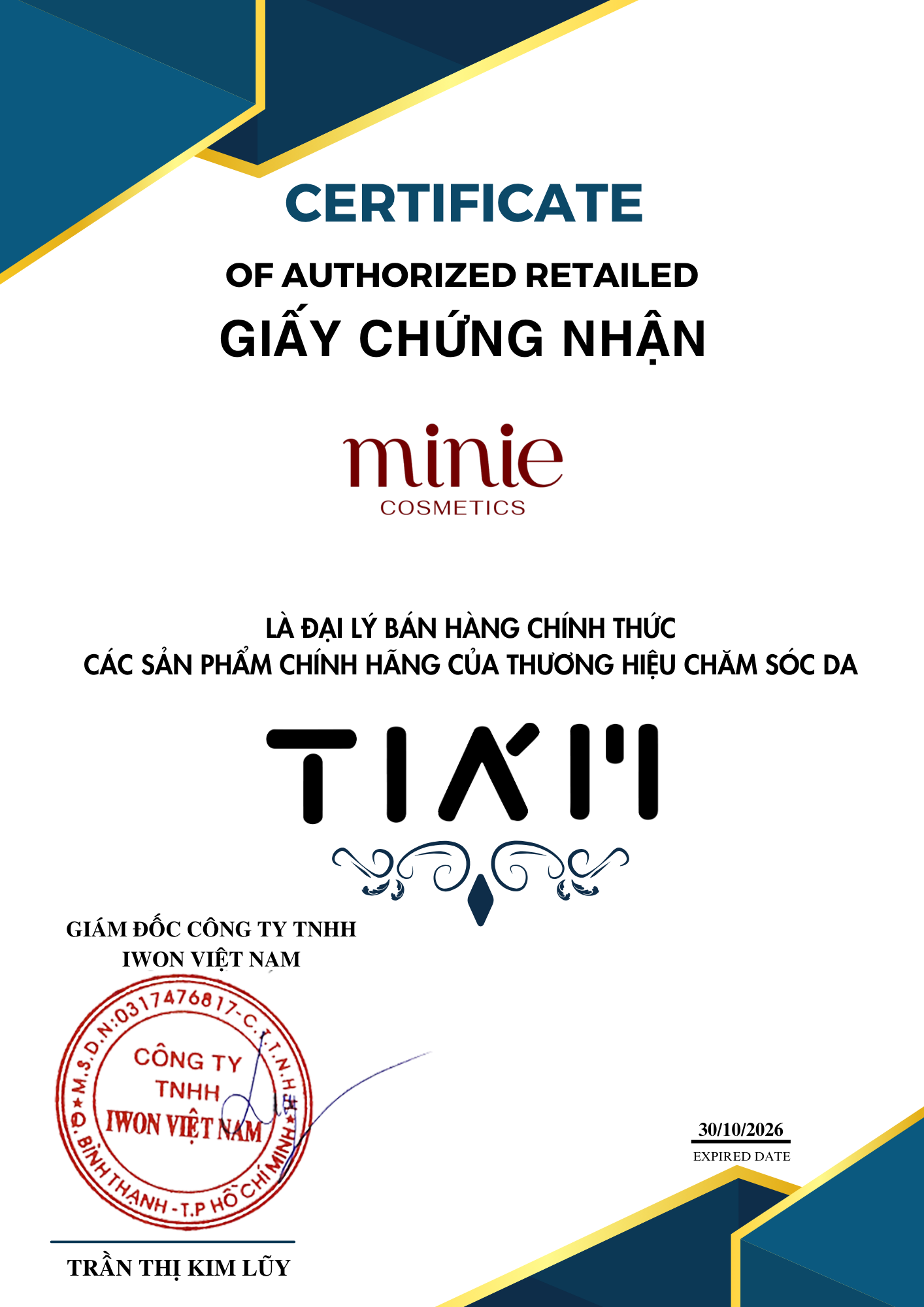 Thông Báo Về Lễ Ký Kết Chiến Lược Giữa Minie Cosmetics và Đối Tác TIA'M